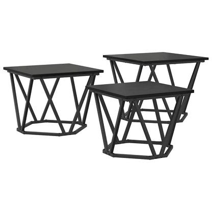 Coffee Table 3 pcs Black oak 50 x 50 x 40 cm
