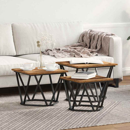 Coffee Table 3 pcs Old wood 50 x 50 x 40 cm