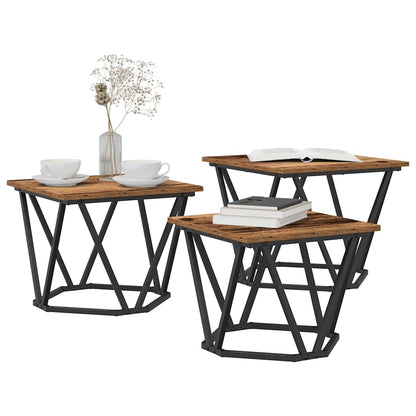 Coffee Table 3 pcs Old wood 50 x 50 x 40 cm