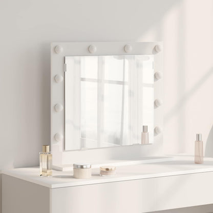 Vanity Mirror White 60 x 55 x 18 cm Glass and Engineered wood