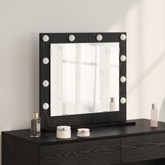Vanity Mirror Black Oak 60 x 55 x 18 cm Rectangular