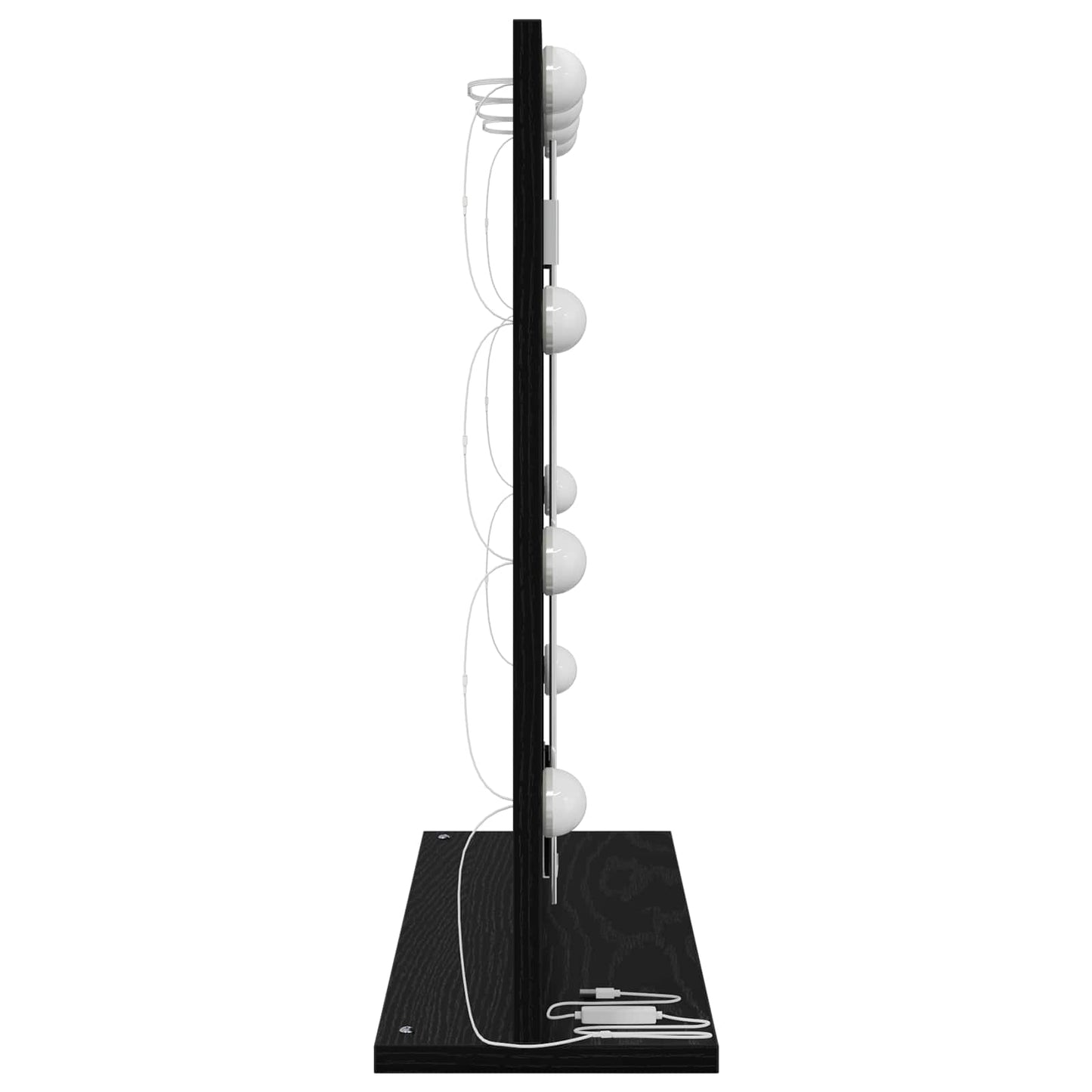 Vanity Mirror Rectangular with Mirror Black Oak 60 x 55 x 18 cm