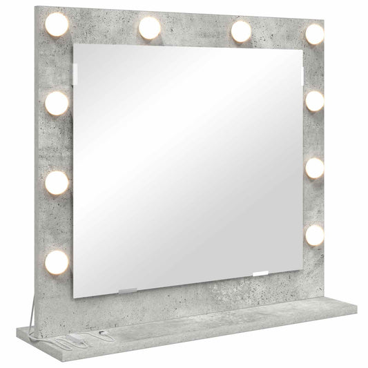 Vanity Mirror Concrete Grey 60 x 55 x 18 cm Rectangular