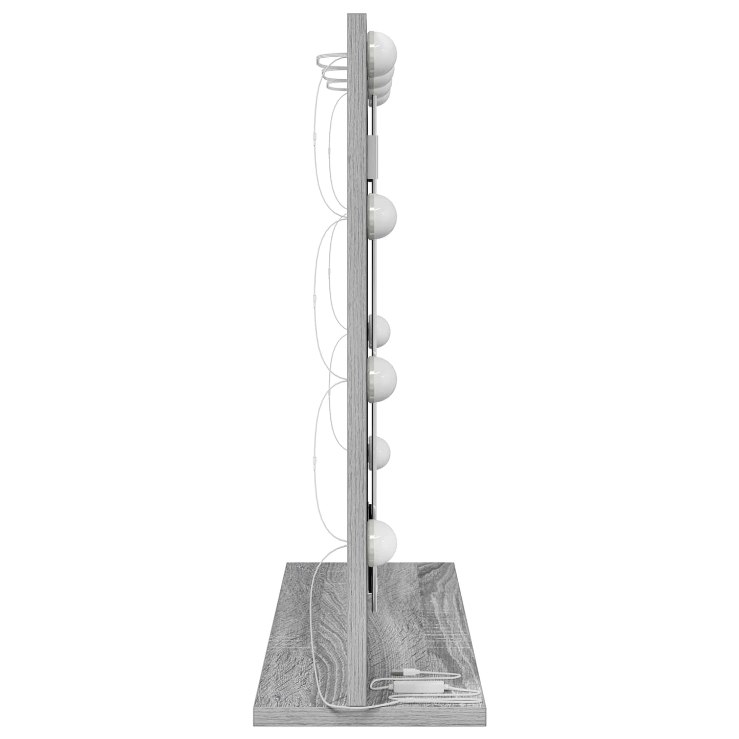 Vanity Mirror Rectangular Grey Sonoma 60 x 55 x 18 cm