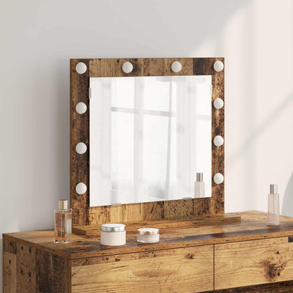 Vanity Mirror Rectangular with Mirror Old Wood 60 x 55 x 18 cm