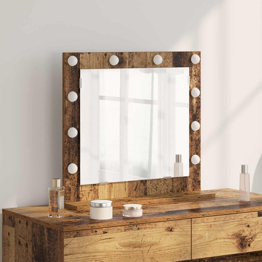 Vanity Mirror Old Wood 60 x 55 x 18 cm Rectangular