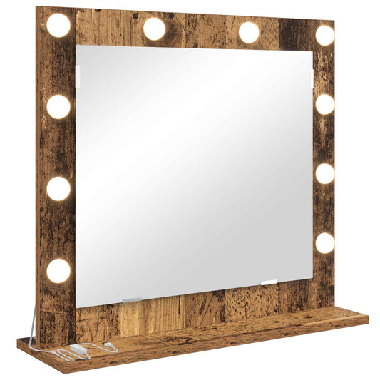 Vanity Mirror Old Wood 60 x 55 x 18 cm Rectangular