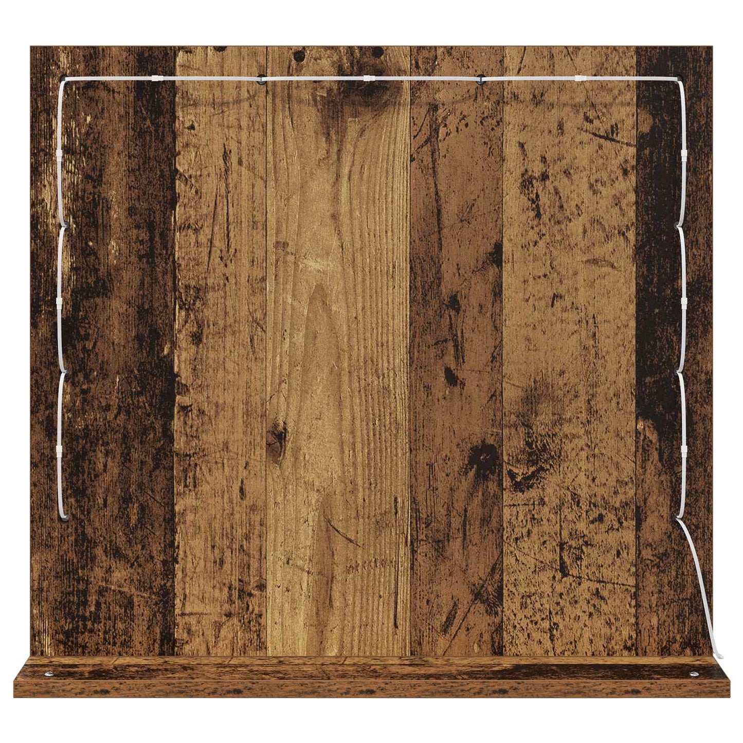 Vanity Mirror Rectangular with Mirror Old Wood 60 x 55 x 18 cm