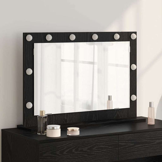 Vanity Mirror Black Oak 80 x 15 x 18 cm Rectangular