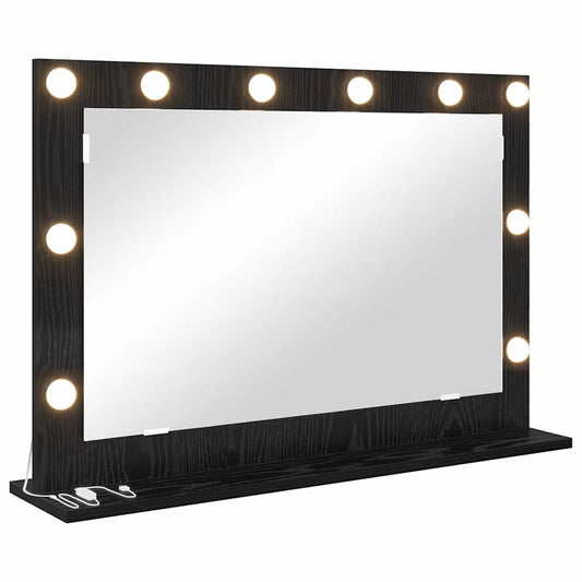 Vanity Mirror Black Oak 80 x 15 x 18 cm Rectangular