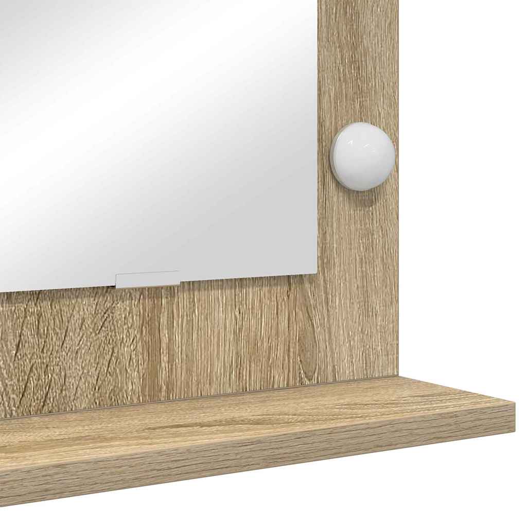 Vanity Mirror Rectangular Sonoma Oak 80 x 55 x 18 cm