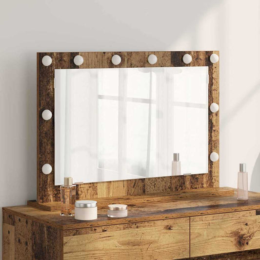 Vanity Mirror Old Wood 80 x 55 x 18 cm Rectangular
