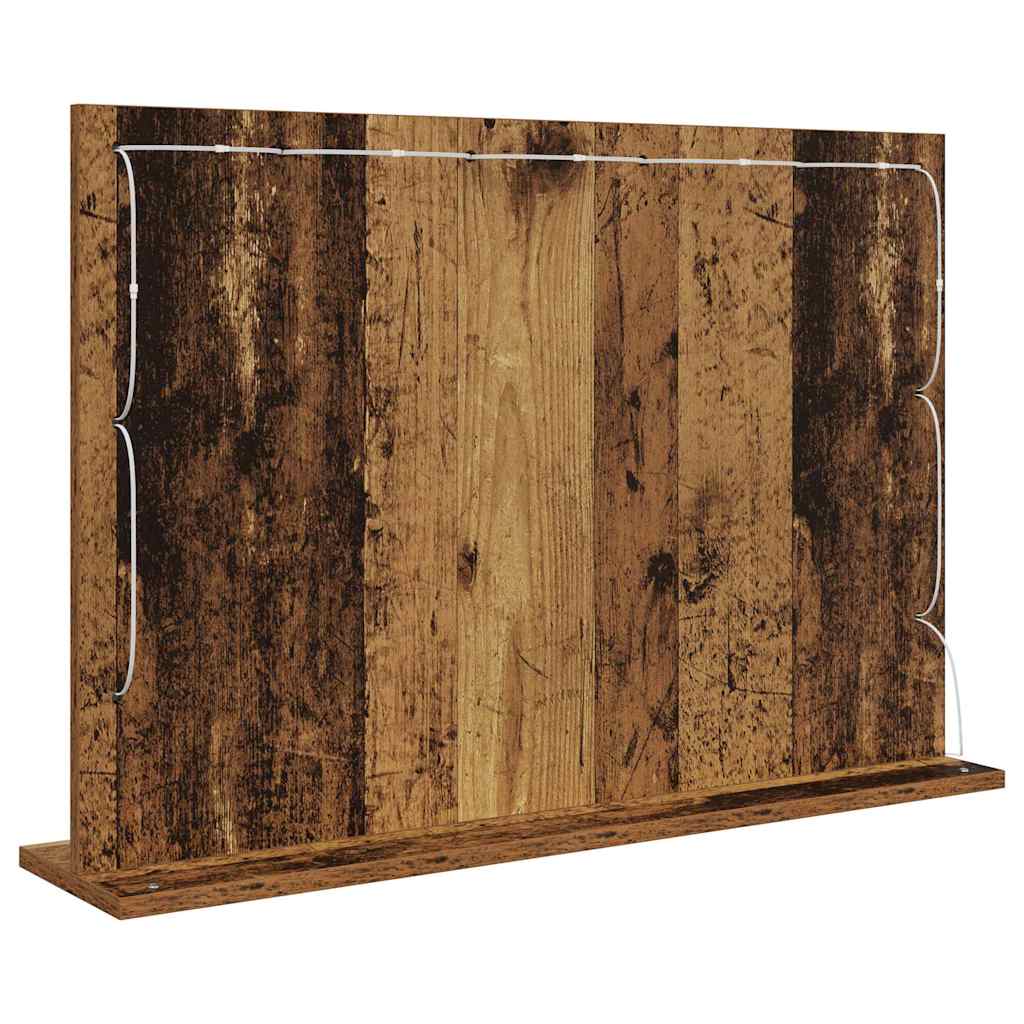 Vanity Mirror Rectangular with Mirror Old Wood 80 x 55 x 18 cm