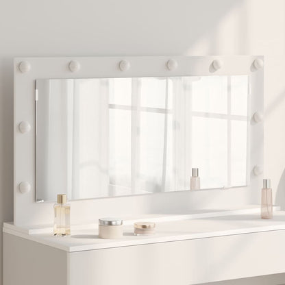 Vanity Mirror White 100 x 55 x 18 cm Glass and Engineered wood