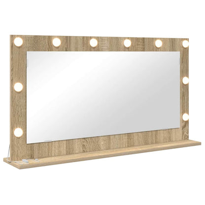 Vanity Mirror Rectangular Sonoma Oak 100 x 55 x 18 cm