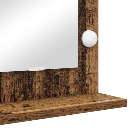 Vanity Mirror Rectangular with Mirror Old Wood 100 x 55 x 18 cm