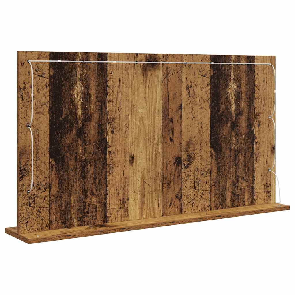 Vanity Mirror Rectangular with Mirror Old Wood 100 x 55 x 18 cm