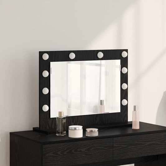 Vanity Mirror Black Oak 60 x 45 x 18 cm Rectangular
