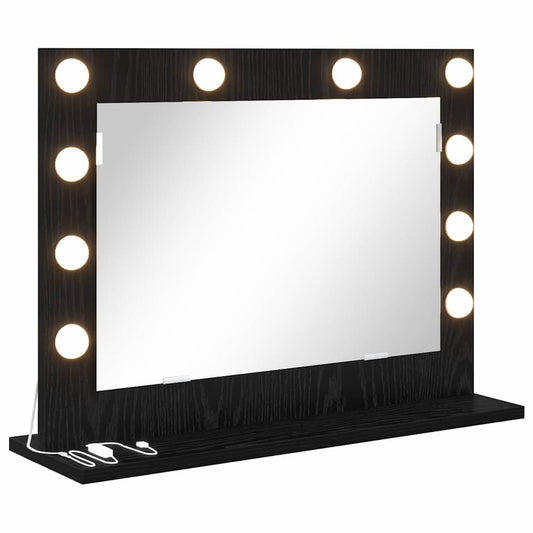 Vanity Mirror Black Oak 60 x 45 x 18 cm Rectangular