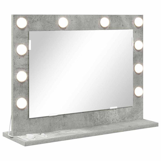 Vanity Mirror Concrete Grey 60 x 45 x 18 cm Rectangular