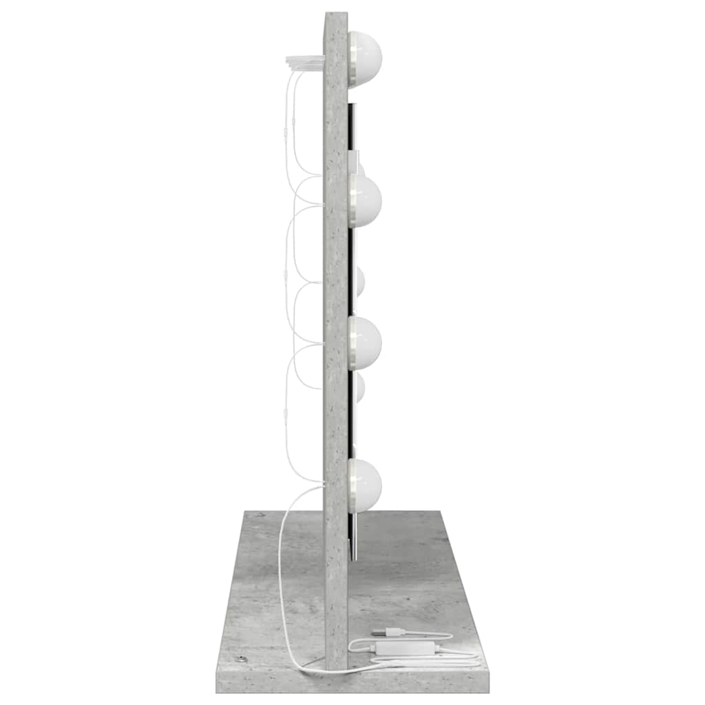 Vanity Mirror Rectangular Concrete Grey 60 x 45 x 18 cm