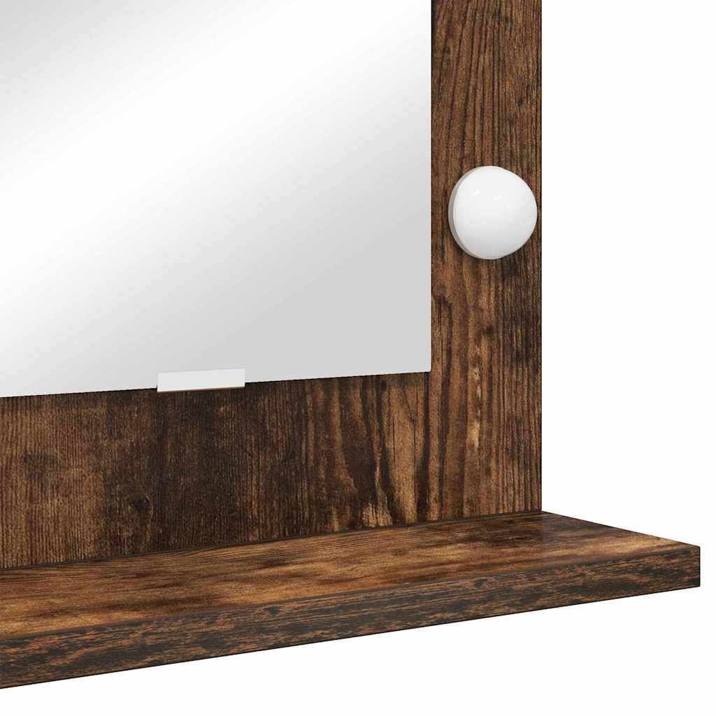 Vanity Mirror Rectangular Smoked Oak 60 x 45 x 18 cm