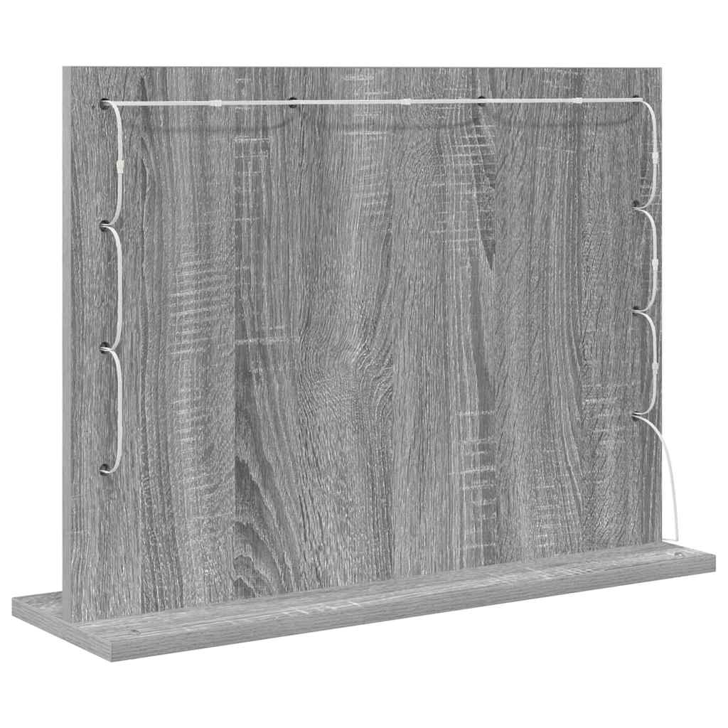 Vanity Mirror Rectangular Grey Sonoma 60 x 45 x 18 cm