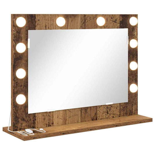 Vanity Mirror Old Wood 60 x 45 x 18 cm Rectangular