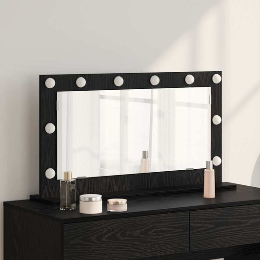 Vanity Mirror Black Oak 80 x 45 x 18 cm Rectangular