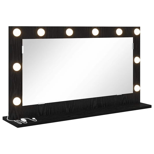 Vanity Mirror Black Oak 80 x 45 x 18 cm Rectangular