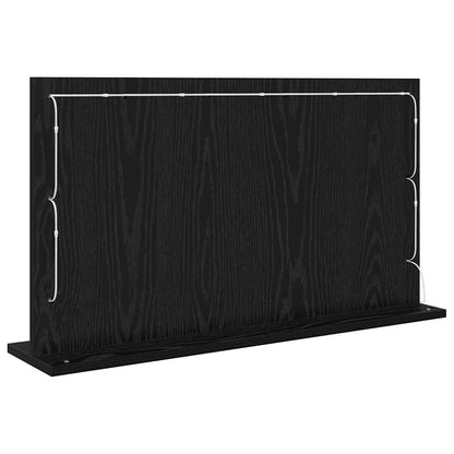 Vanity Mirror Rectangular with Mirror Black Oak 80 x 45 x 18 cm