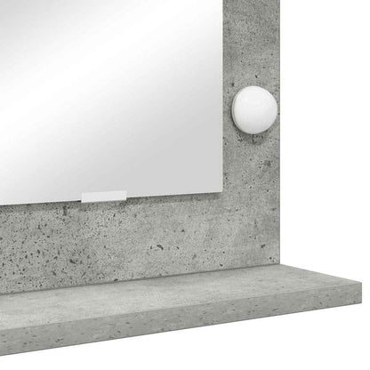 Vanity Mirror Rectangular Concrete Grey 80 x 45 x 18 cm