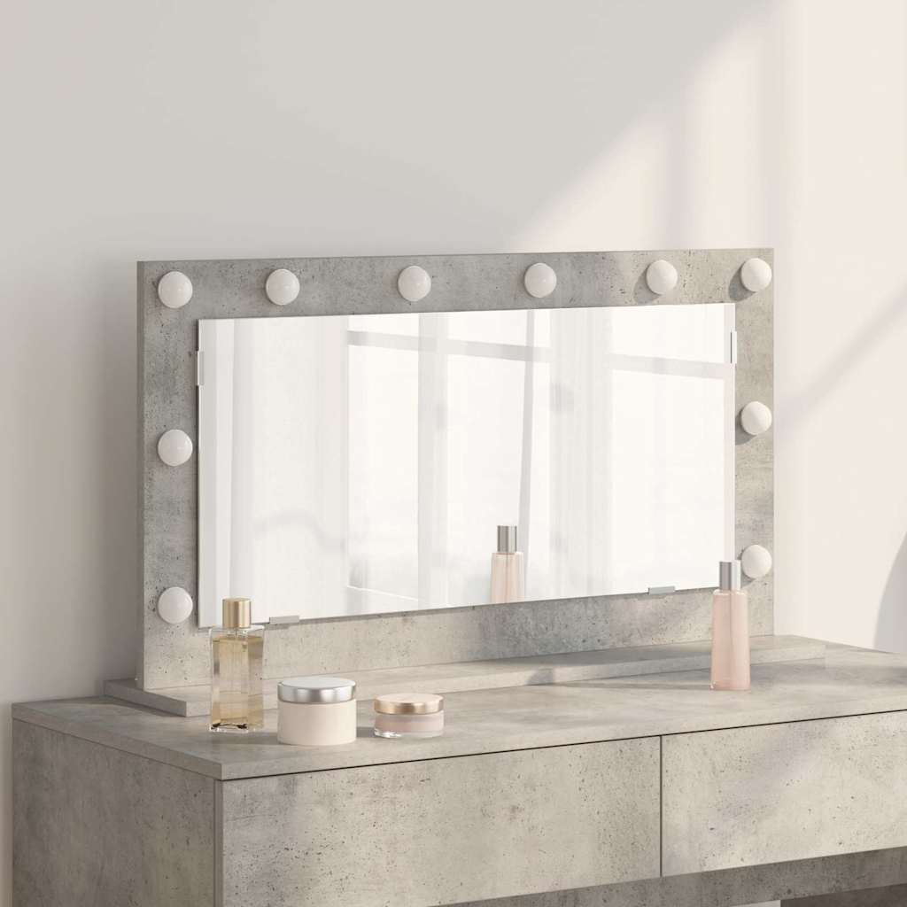 Vanity Mirror Rectangular Concrete Grey 80 x 45 x 18 cm