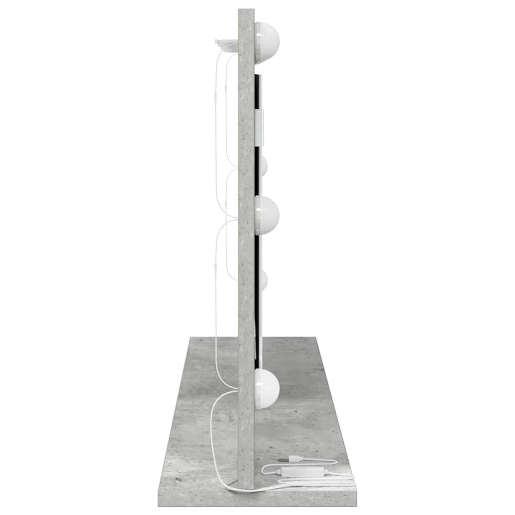 Vanity Mirror Rectangular Concrete Grey 80 x 45 x 18 cm