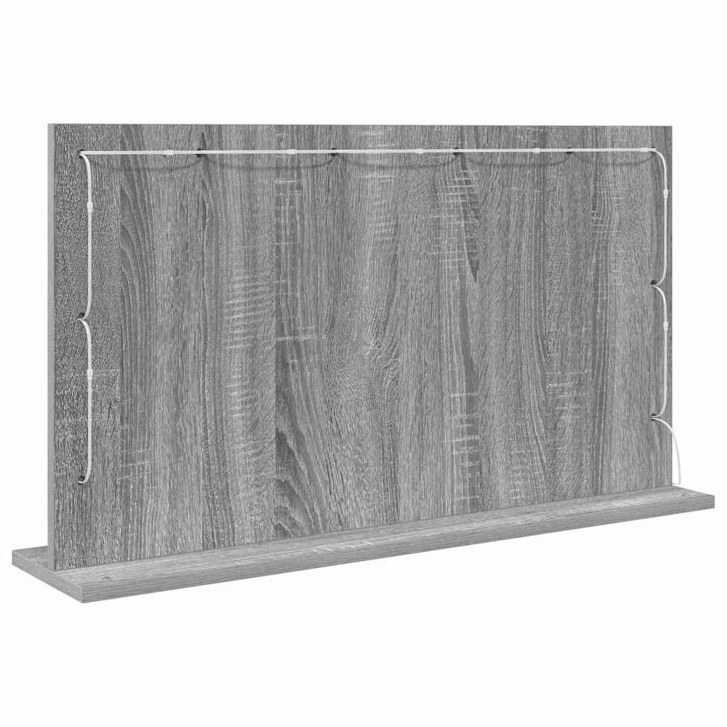 Vanity Mirror Rectangular Grey Sonoma 80 x 45 x 18 cm