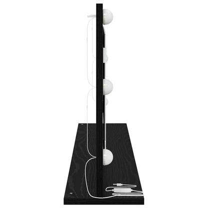 Vanity Mirror Rectangular Black Oak 100 x 45 x 18 cm