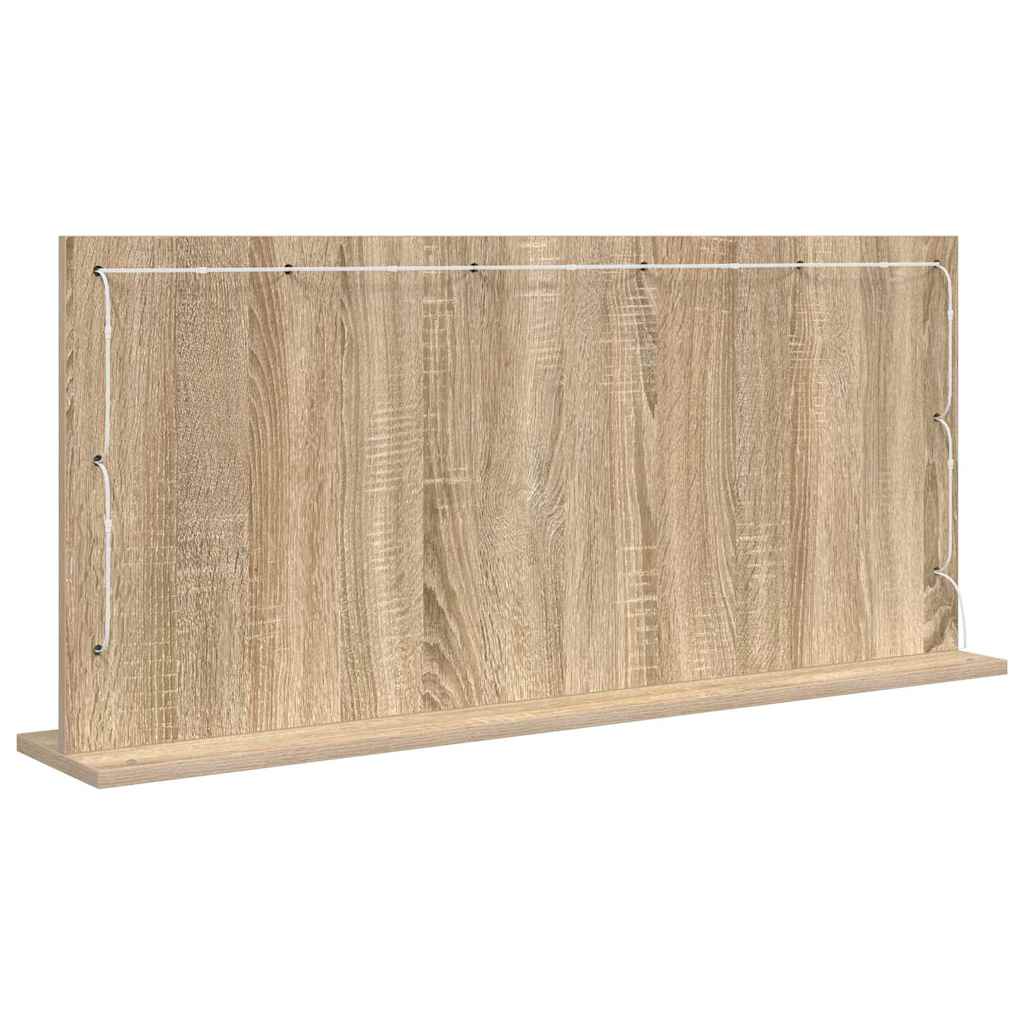 Vanity Mirror Rectangular Sonoma Oak 100 x 45 x 18 cm