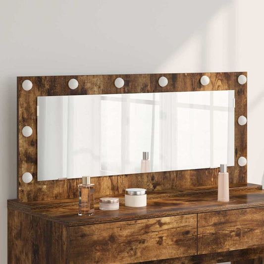 Vanity Mirror Smoked Oak 100 x 45 x 18 cm Rectangular
