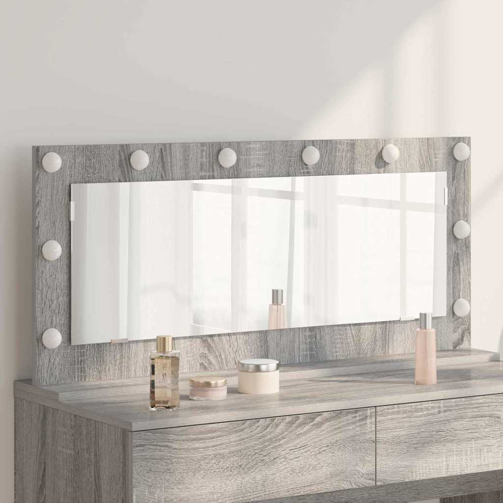 Vanity Mirror Rectangular Grey Sonoma 100 x 45 x 18 cm