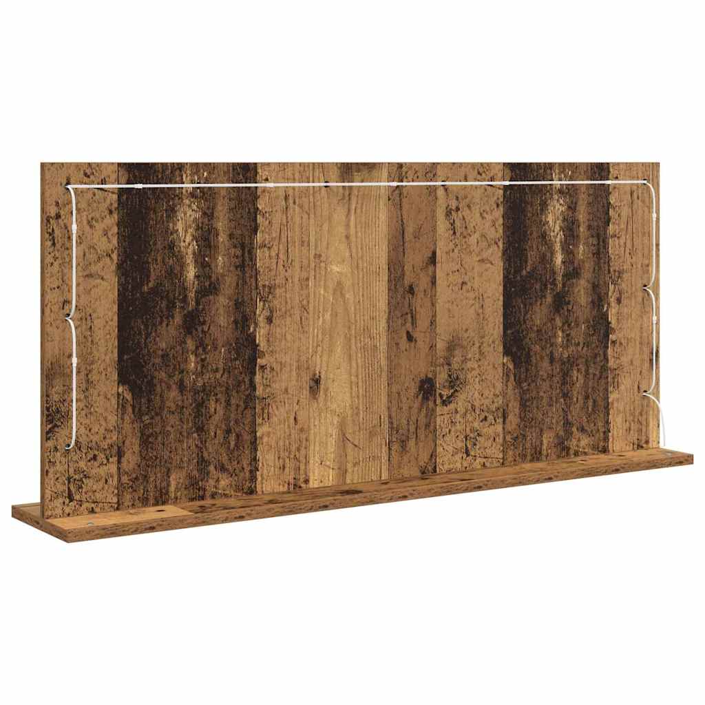 Vanity Mirror Rectangular with Mirror Old Wood 100 x 45 x 18 cm