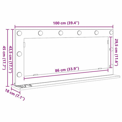 Vanity Mirror Artisan Oak 100 x 45 x 18 cm Rectangular