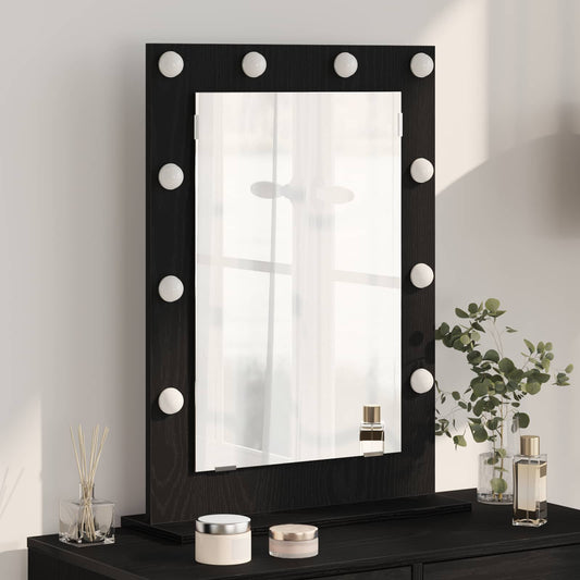 Vanity Mirror Black Oak 70 x 50 x 18 cm Rectangular