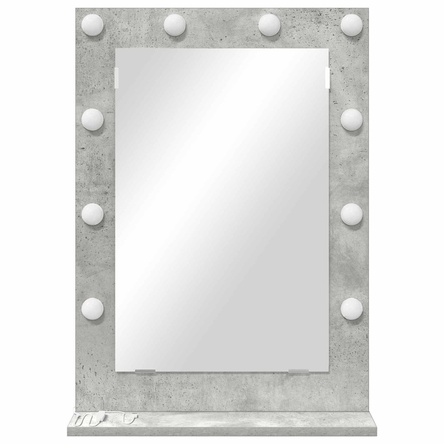 Vanity Mirror Rectangular Concrete Grey 70 x 50 x 18 cm