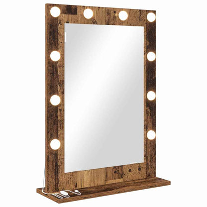 Vanity Mirror Rectangular Smoked Oak 70 x 50 x 18 cm