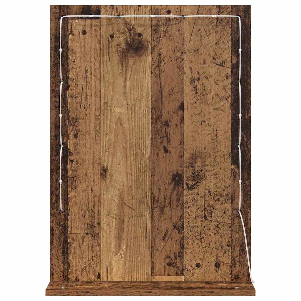 Vanity Mirror Rectangular Smoked Oak 70 x 50 x 18 cm