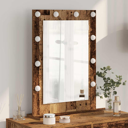 Vanity Mirror Rectangular with Mirror Old Wood 70 x 50 x 18 cm