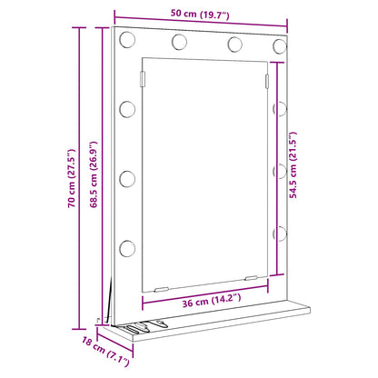 Vanity Mirror Artisan Oak 70 x 50 x 18 cm Rectangular