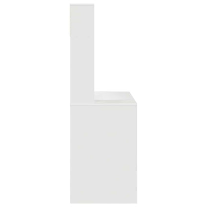 Desk with Shelf White 91 x 50 x 149 cm Engineered Wood