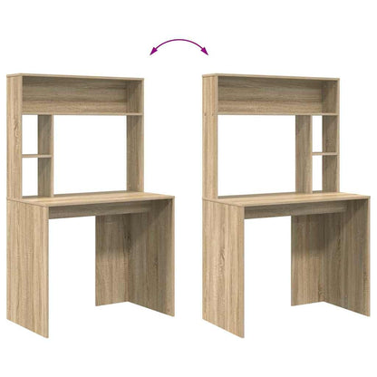 Desk with Shelf Sonoma Oak 91 x 50 x 149 cm Engineered Wood