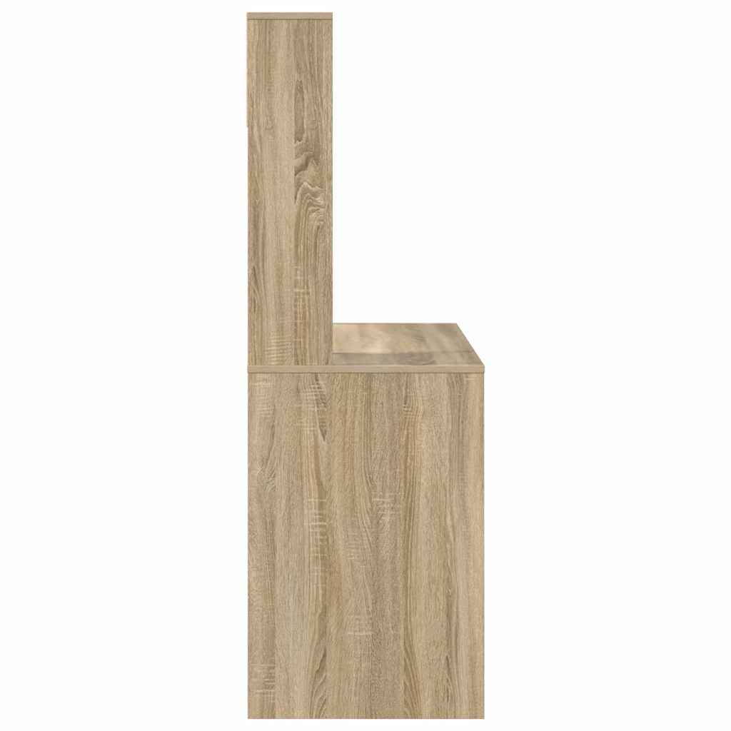 Desk with Shelf Sonoma Oak 91 x 50 x 149 cm Engineered Wood